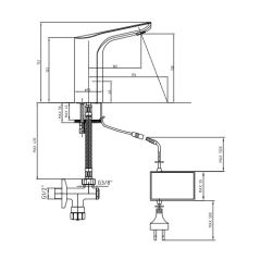 E.C.A. | LUNA FOTOSELLİ LAVABO BATARYASI - ELEKTRİKLİ (Çift Su Girişli)