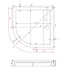 Shower 80x80 Drop Oval Panelli Duş Teknesi