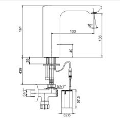 E.C.A. | COMPACT FOTOSELLİ LAVABO MUSLUĞU - PİLLİ (Tek Su Girişli)