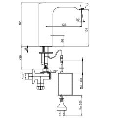 E.C.A. | COMPACT FOTOSELLİ LAVABO MUSLUĞU - ELEKTRİKLİ (Tek Su Girişli)