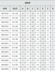 Shower 70x180 Drop Dikdörtgen Panelli Duş Teknesi