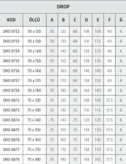 Shower 75x180 Drop Dikdörtgen Panelli Duş Teknesi