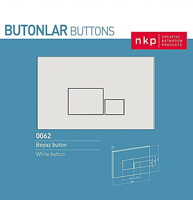 NKP | BEYAZ BUTON KARE 3/6 LT. -0062-