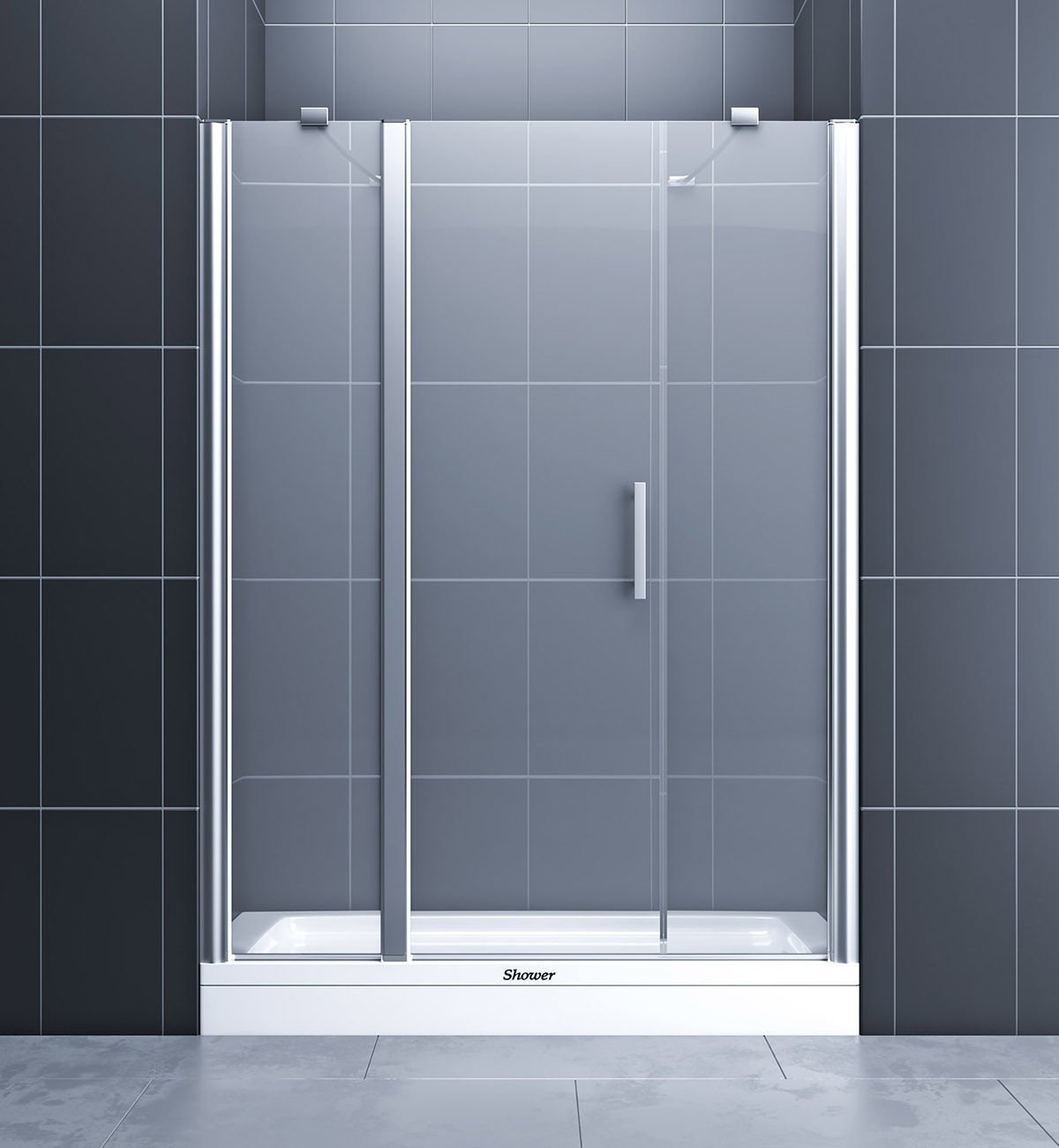 Shower Relax-Jüpiter 130 cm İki Duvar Arası 2 Sabit 1 Açılır Tekne Üzeri Duş Kabini