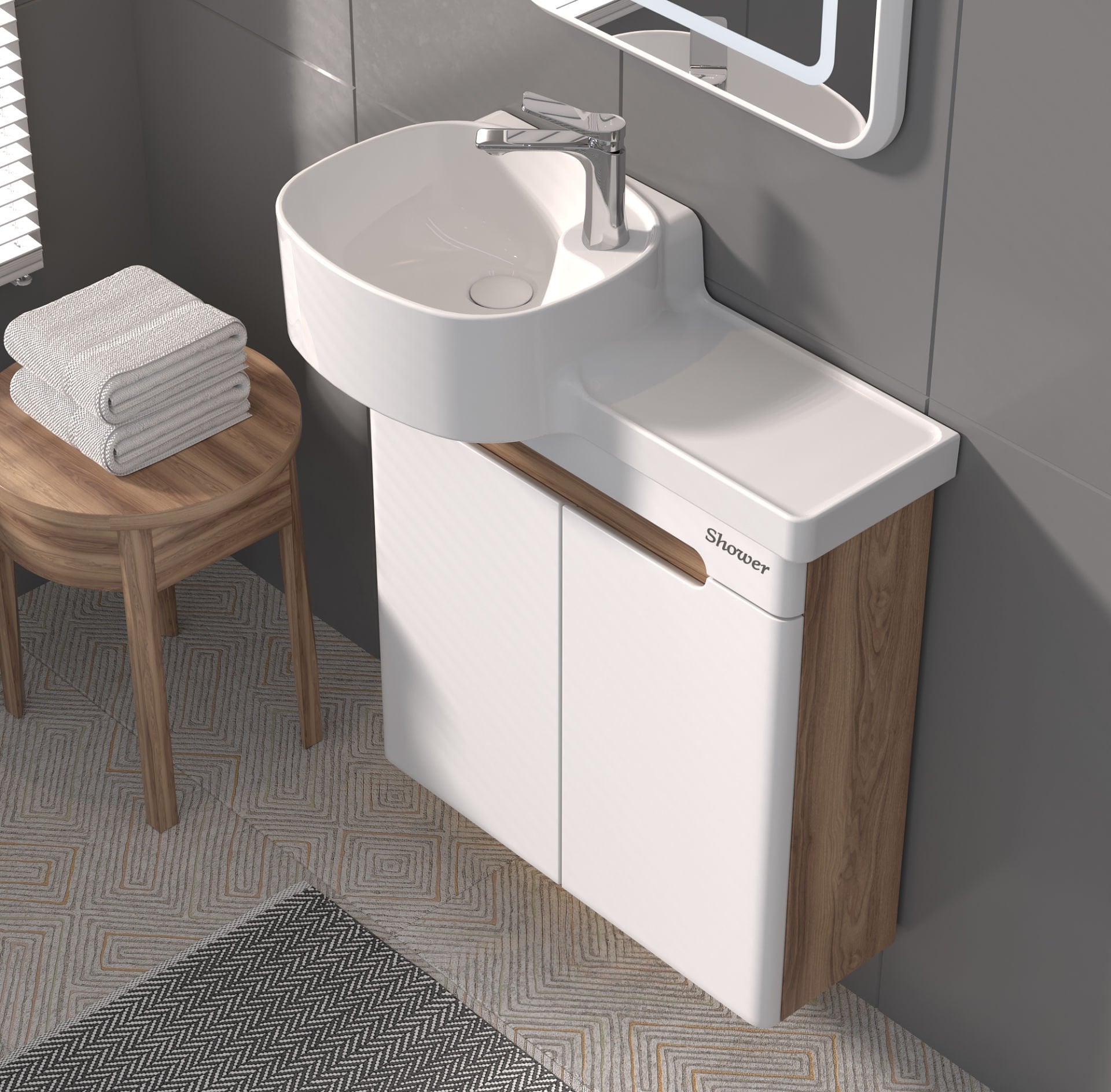 Shower Serin 65 cm Banyo Dolabı