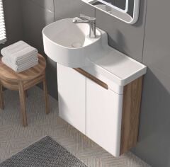 Shower Serin 80 cm Banyo Dolabı Boy Dolapsız - Sahra/Hazar