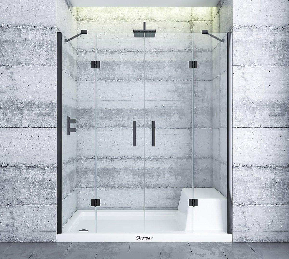 Shower Place 170 cm 2 Sabit 2 Açılır İki Duvar Arası Nokta Menteşeli Kabin