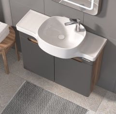 Shower Serin 80 cm Banyo Dolabı Boy Dolapsız - Sahra/Hazar