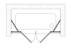 Shower Relax-Jüpiter 140 cm İki Duvar Arası 2 Sabit 2 Açılır Tekne Üzeri Duş Kabini