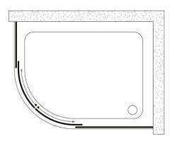 Shower Satürn 100x140 2 Sabit 2 Çalışır Asimetrik Tekne Üzeri Kabin