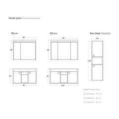 Shower Zaria 100 cm Banyo Dolabı