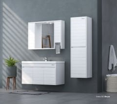 Shower Vesta 100 cm Banyo Dolabı Boy Dolaplı - Beyaz