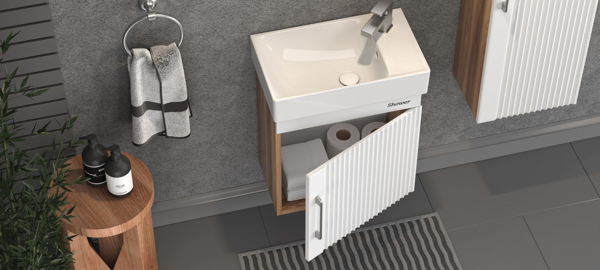 Shower Area 50 cm Banyo Dolabı