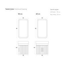 Shower Area 50 cm Banyo Dolabı Boy Dolaplı - Antrasit/Hazar