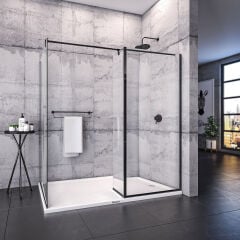 Shower Joy 90x190 1 Sabit Ön Cephe Girişli Yan Panelli Seperatör Kabin