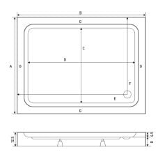 Shower 80x100 Riva Dikdörtgen Monoblok Duş Teknesi