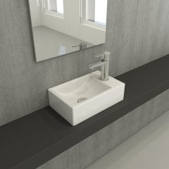 Bocchi | Milano 37 cm Lavabo Sağ P.Beyaz
