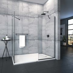 Shower Joy 90x150 2 Sabit Ön Cephe Girişli Yan Panelli Tekne Üzeri Kabin
