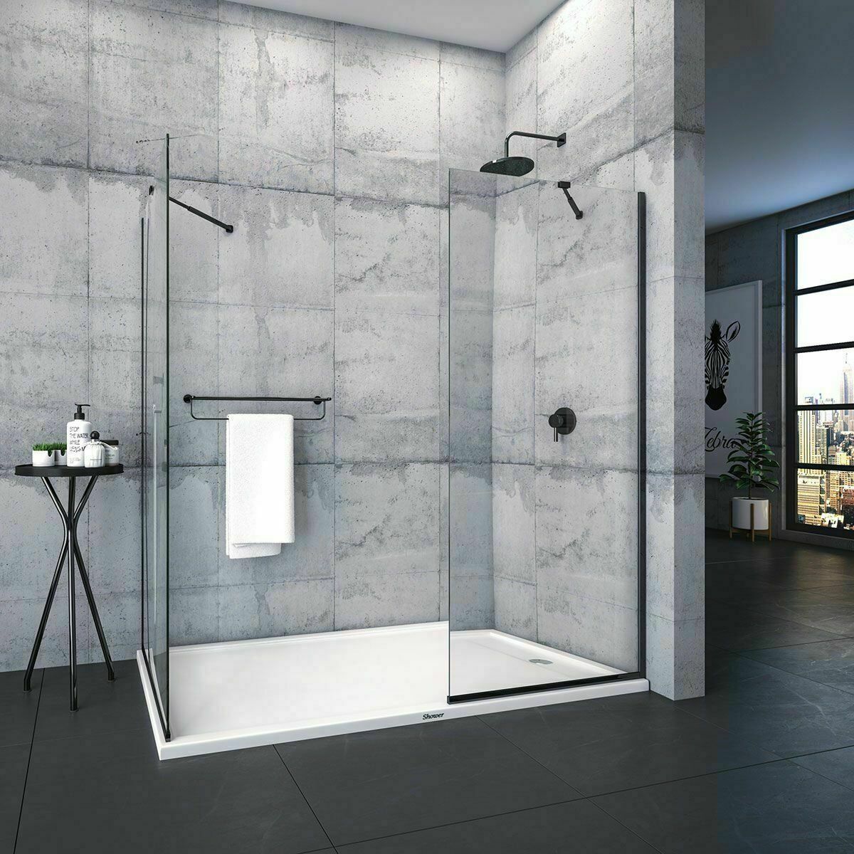 Shower Joy 90x180 2 Sabit Ön Cephe Girişli Yan Panelli Tekne Üzeri Kabin